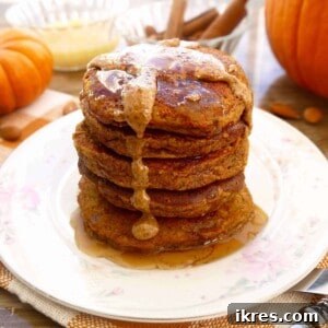 These Paleo Pumpkin Pancakes are FLUFFY Fall grain-free pancakes.