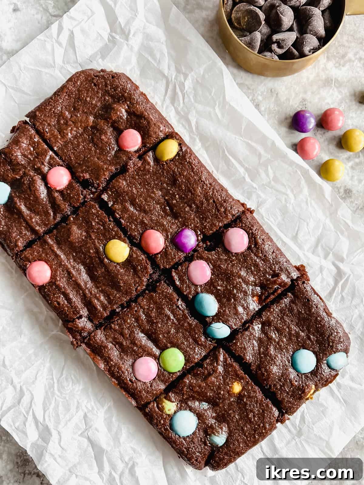 Small Batch Fudgy Almond Flour Brownies (Grain-Free) 2 Perfectly sliced small batch almond flour brownies with a rich, fudgy texture.