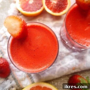 Strawberry-Citrus Beet and Carrot Juice (paleo, GF) | Perchance to Cook, www.perchancetocook.com