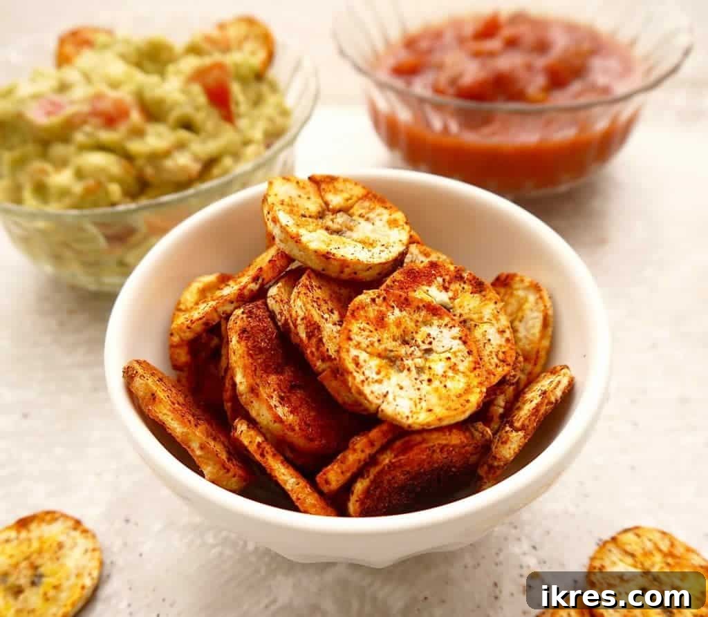 Different stages of plantain ripeness: green for crispy chips, yellow for sweeter, softer ones.