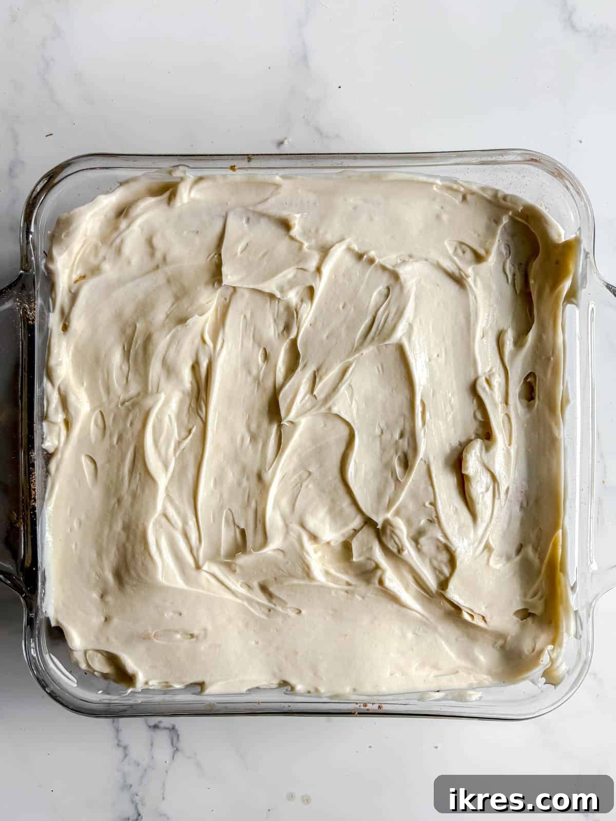 Second layer of mascarpone and coconut cream mixture.
