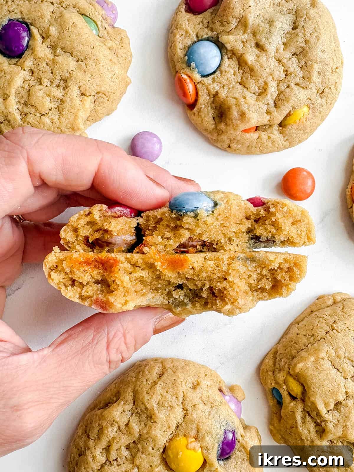 Small Batch Chocolate Chip Cookie Recipe (Makes 12) 11 Chocolate chip cookie cut in half.