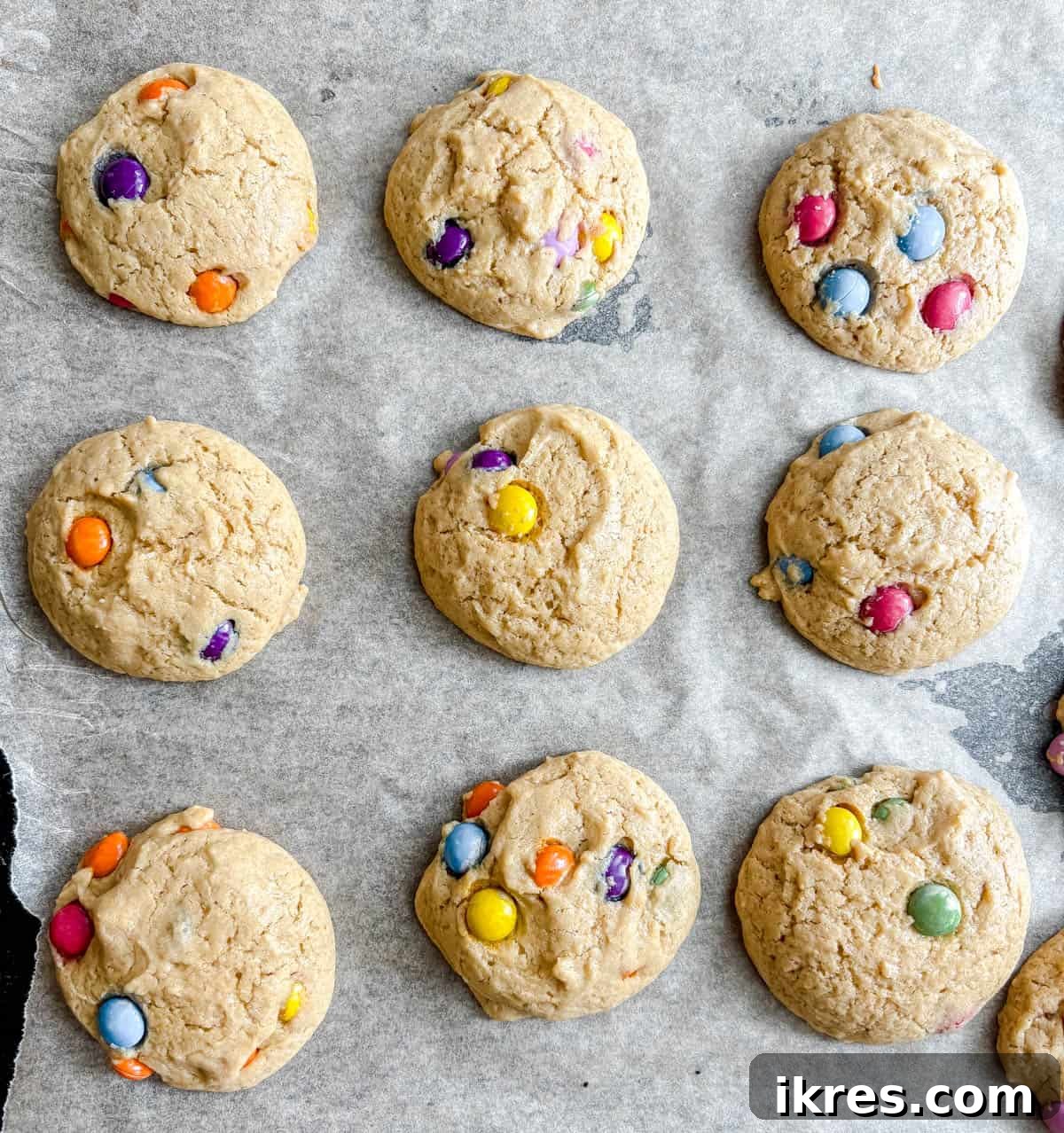 Small Batch Chocolate Chip Cookie Recipe (Makes 12) 9 Chocolate chip cookies on a pan after baking.