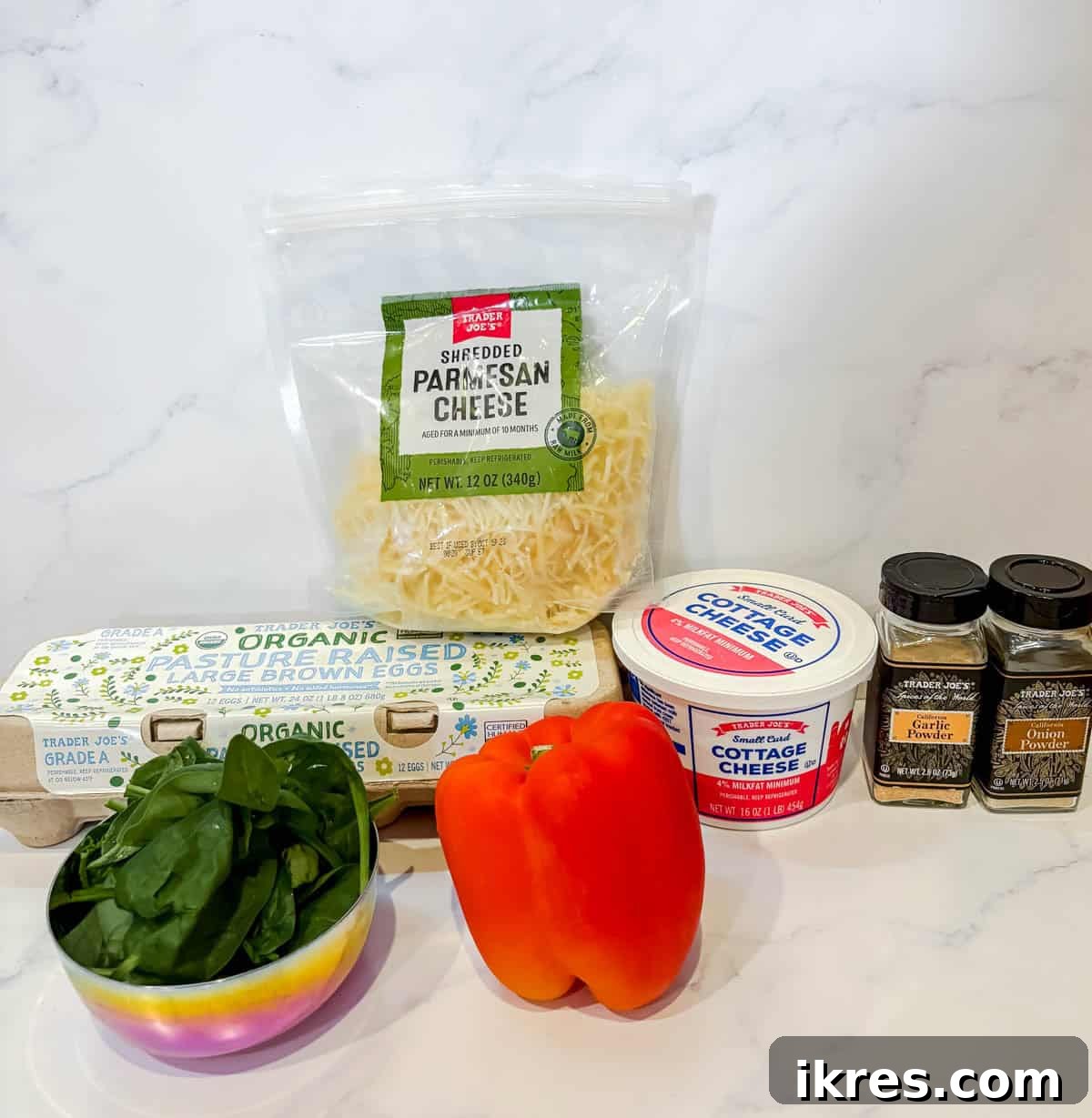 Ingredients needed to make high protein egg bites.