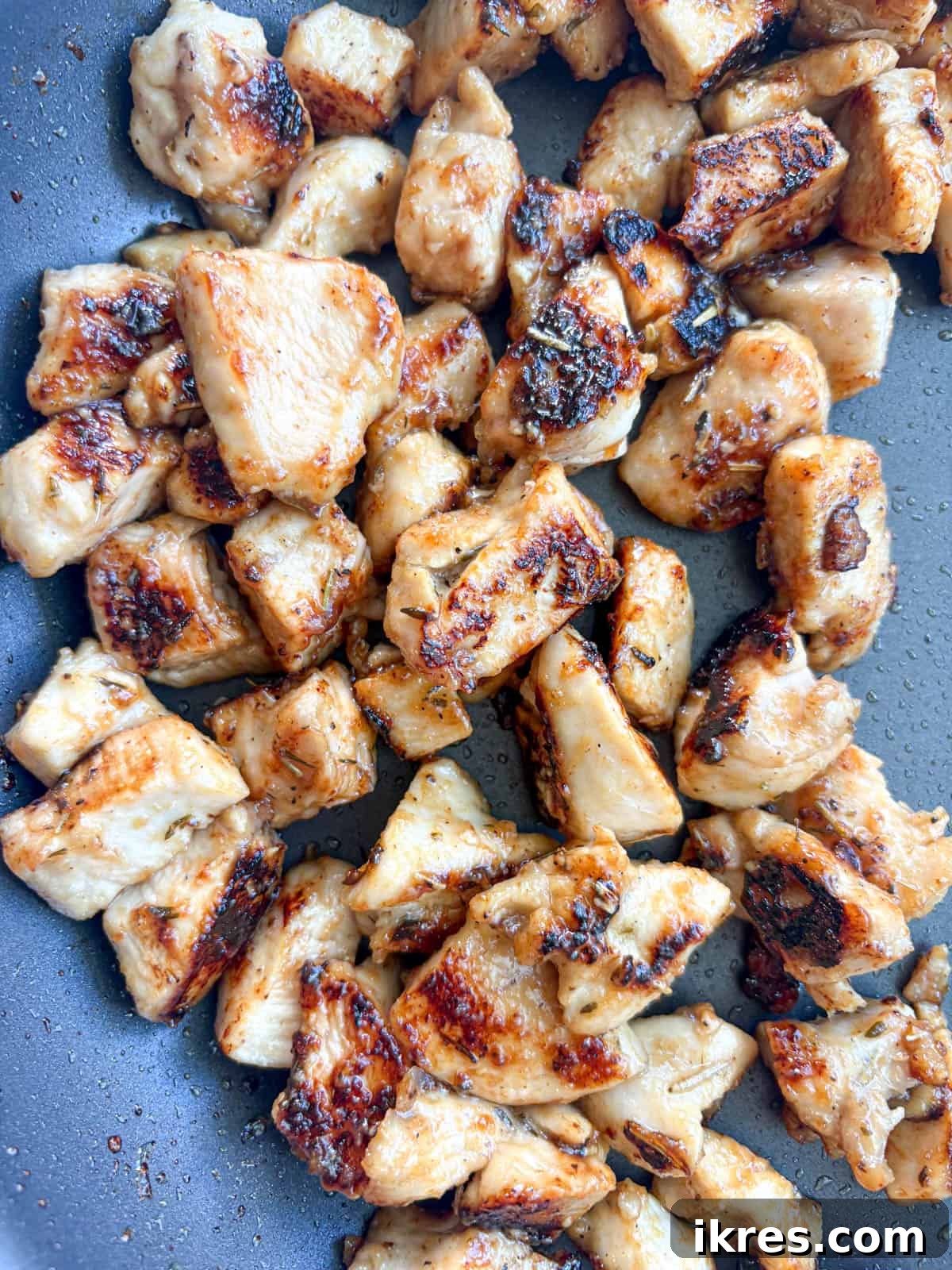Maple chicken grilled in a pan.